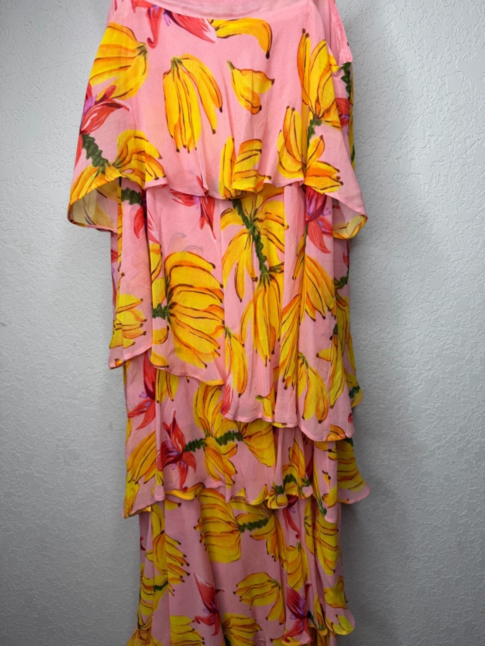 FARM Rio Banana Taste Irregular Tiered Midi Dress XS NWT - Picture 9 of 12